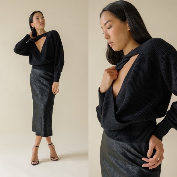 NWT IRO Paris Cut-Out Detail Knit Jumper Valtea Sweater Pullover Cashmere S - Picture 1 of 16